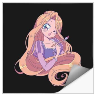 Discover Disney Tangled Cute Rapunzel Manga Version Chest Portrait Stickers
