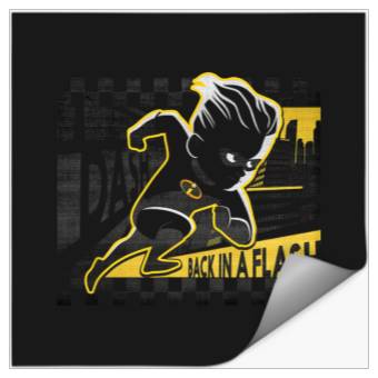 Discover Disney Pixar The Incredibles  Dash Retro Racing Flag Logo Stickers