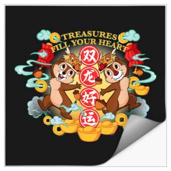 Discover Disneyss Chip N Dale 2024 Lunar New Year Dragon Treasures Stickers