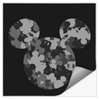 Discover Disney Mickey Camo Gray Stickers