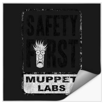 Discover Disney The Muppets Safety First Sign Beaker Distressed Stickers