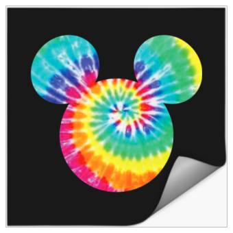 Discover Disney Mickey Mouse Icon Rainbow TieDye Short Sleeve Stickers