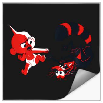 Discover Disney Pixar Incredibles Angry Jack-Jack Vs. Racoon Stickers