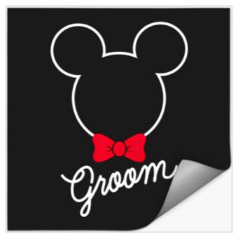 Discover Disney Mickey Mouse Bowtie Groom Wedding Stickers