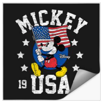 Discover Disney Mickey Waving Flag USA Stickers