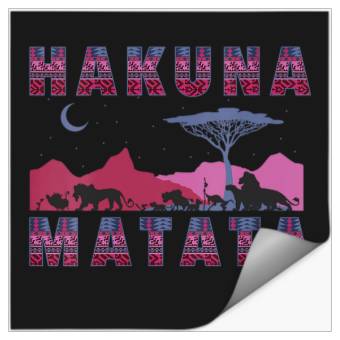 Discover Womens Disney The Lion King Hakuna Matata Moon And Mountains V-Neck Stickers