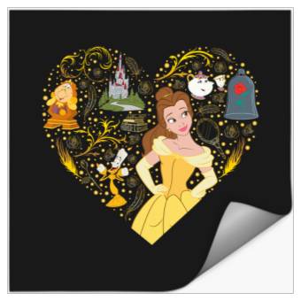 Discover Disney Princess Belle Collage Heart Stickers