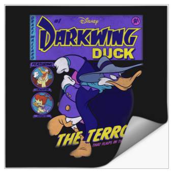 Discover Disney Darkwing Duck Black  Classic Fit Stickers