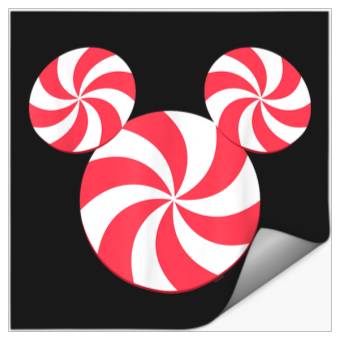 Discover Disneyss New Mickey Icon Christmas Peppermint Candy Holiday Stickers