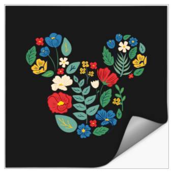 Discover Disney Mickey Mouse Head Shape Icon Flowers Garden Spring Stickers
