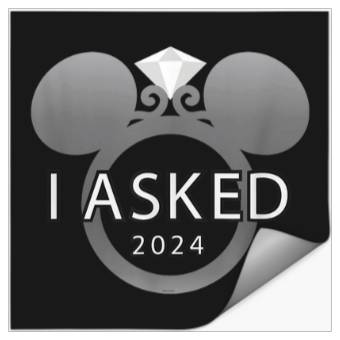 Discover Disney I Asked 2024 Engagement Ring Proposal Mic Stickers