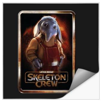 Discover Star Wars Skeleton Crew Neel with Series Logo Disney Stickers