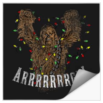 Discover Star Warss Chewbacca Roar Christmas Lights Distressed Disneyss+ Stickers