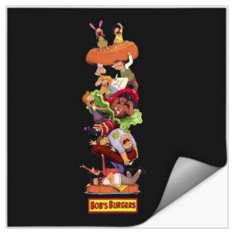 Discover Bob's Burgers Group Shot Burger Stack Stickers
