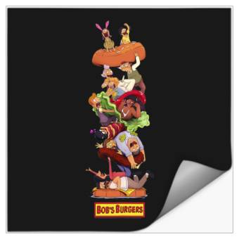 Discover Bob's Burgers Group Shot Burger Stack Stickers