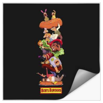 Discover Bob's Burgers Group Shot Burger Stack Stickers