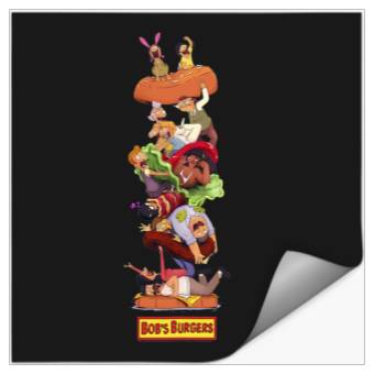Discover Bob's Burgers Group Shot Burger Stack Stickers