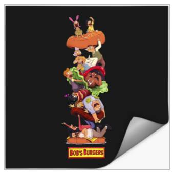 Discover Bob's Burgers Group Shot Burger Stack Stickers