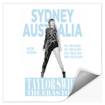 Discover Swift Eras Tour - Sydney, Australia - Light Blue Active Stickers