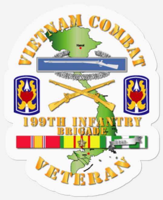 Vietnam Combat Infantry Veteran w 199th Inf Bde Stickers
