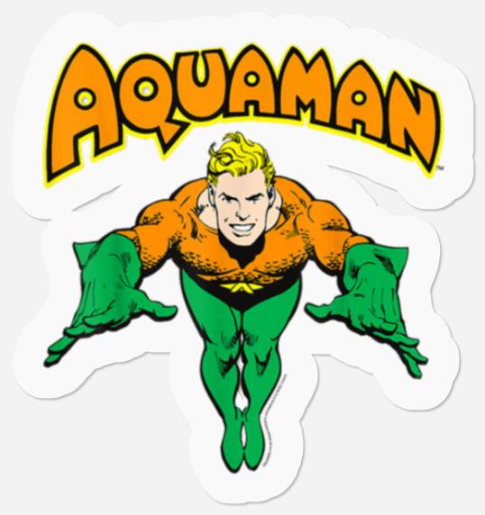 DC Comics Aquaman Vintage Portrait Logo Stickers Stickers