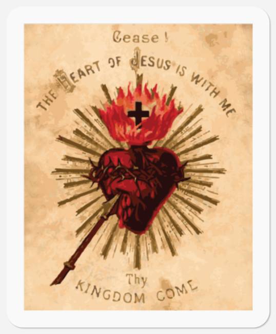 Vintage Sacred Heart of Jesus Catholic Art Traditional Stickers