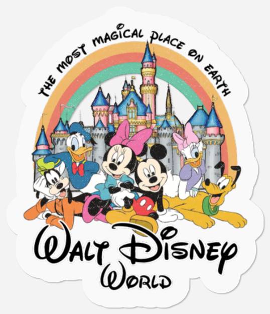 Discover Vintage Walt Disney World Stickers, Retro Mickey and Friends Stickers, Retro Disney Stickers