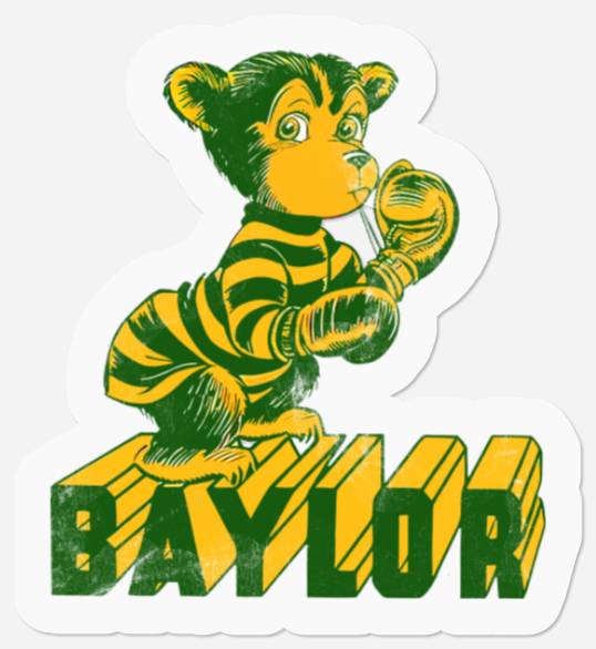 Baylor - Defunct 1960s Bears Logo - Baylor - Stickers