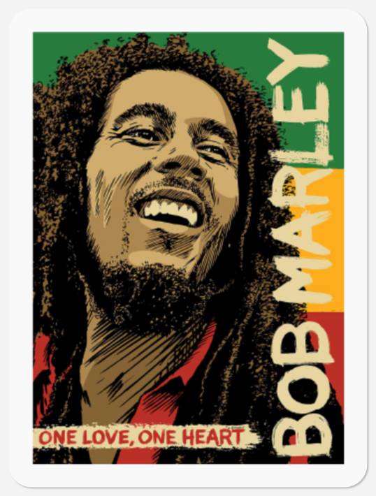Bob Marley Stickers, Bob Marley One Love Album Stickers