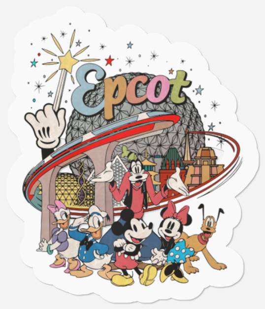 Comfort Colors Disney Epcot Stickers, Epcot World Stickers