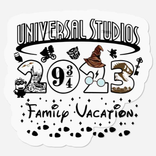 Universal Studios 2023 Stickers, Universal Studio Family vacation 2023 Stickers