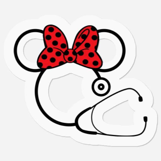 Minnie Nurse Stickers, Disney Nurse Stickers, Minnie Mouse Stethoscope Stickers