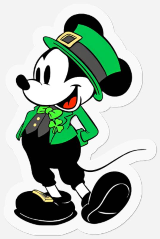 Mickey Mouse Shamrock  Stickers, St Patrick's Day Stickers, Irish Mickey Stickers, Disney St Patricks Day Stickers,