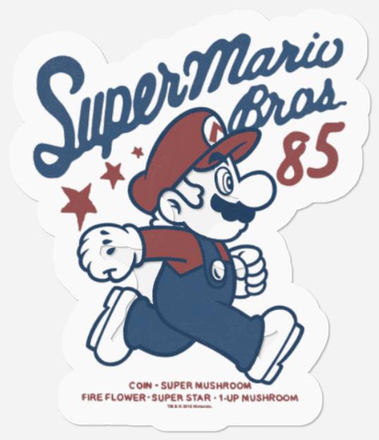 Nintendo Super Mario Brothers '85 Vintage Stars Stickers