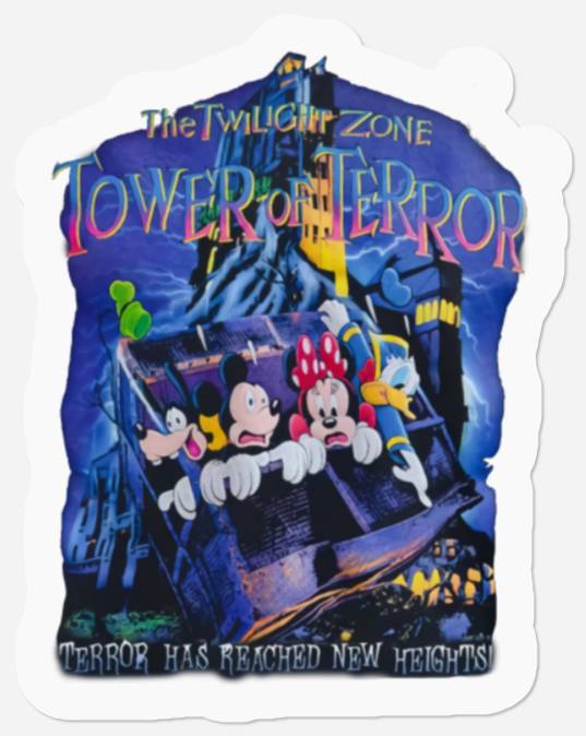 Disney The Twilight Zone Tower of Terror Stickers, Twilight Zone Disneyworld Stickers