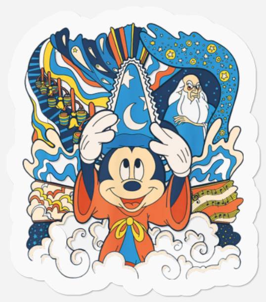 Disney Fantasia Sorcerer Mickey Stay Magical Stickers, Fantasmic Disney's Hollywood Studios Stickers