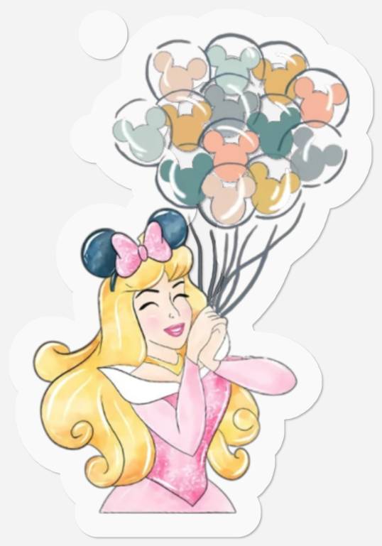 Disney Aurora Princess Stickers, Disney Retro Sleeping Beauty