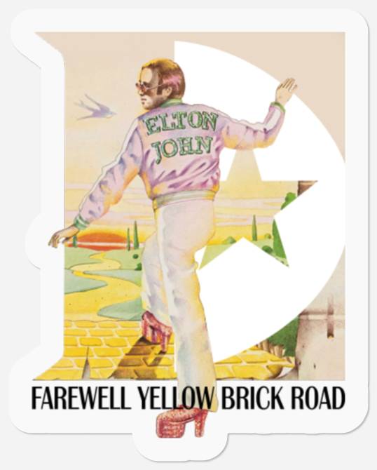 Elton John Goodbye Yellow Brick Road Stickers