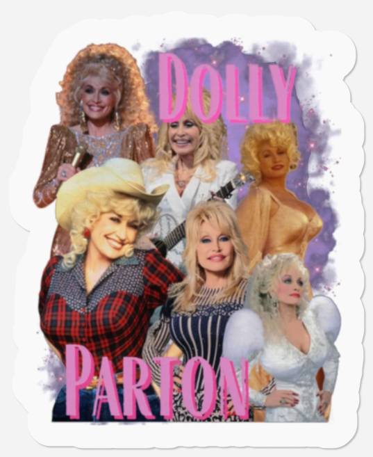 Dolly Parton Vintage Stickers, Classic Vintage 90s Country Music Star Retro Stickers
