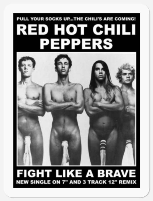 Red Hot Chili Peppers Stickers, Red Hot Sock Stickers, Love Tour Stickers, RHCP Vintage Stickers