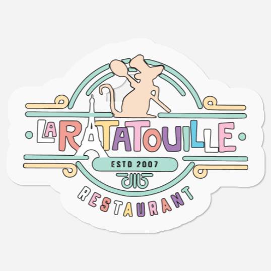 Vintage Remy Ratatouille Stickers, Disney Colorful Stickers, Remy Restaurant Stickers