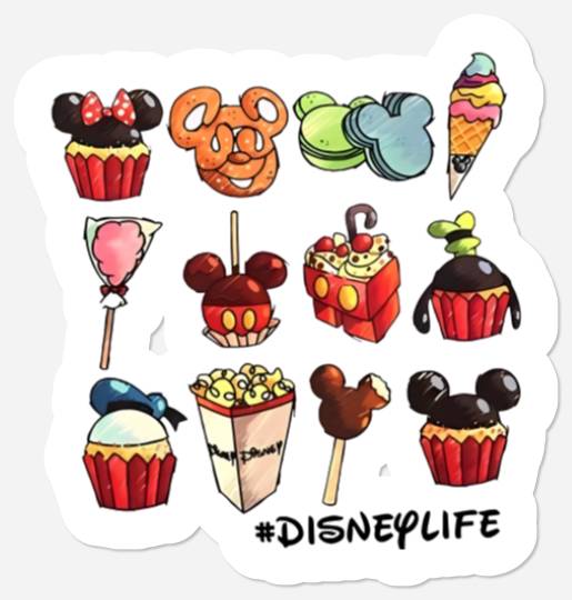 Disney Life Stickers, Disney Snacks Stickers