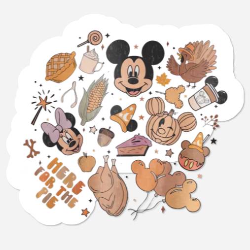 Disney Fall Vibes Stickers, Disney Fall Stickers, Cute Disneyland Thanksgiving Stickers