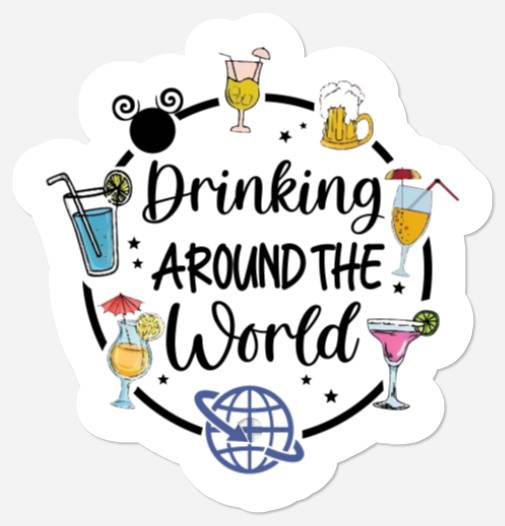 Disney Drinking Team Stickers, Drinking Around The World