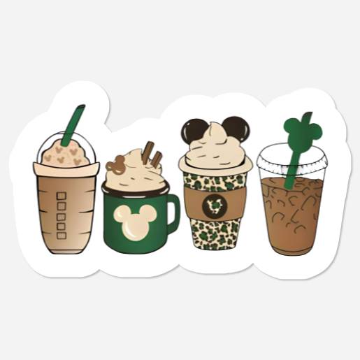 Disney St. Patrick's Coffee Stickers, Mickey Shamrock Stickers, St Patricks Day Disney Trip Stickers