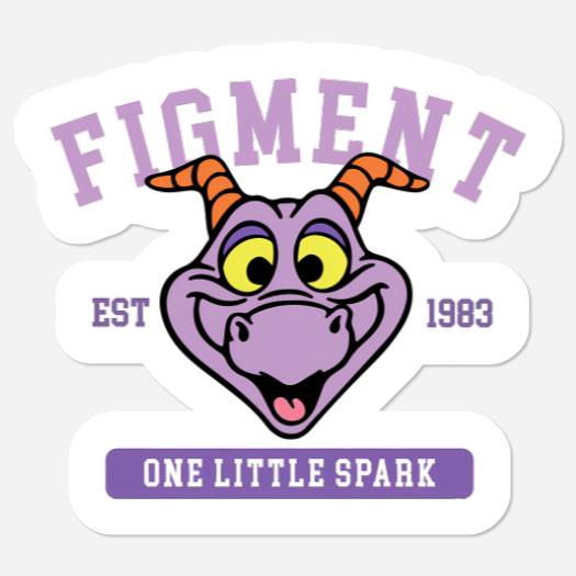 Disney Figment Stickers, Purple Dragon Stickers, Epcot Figment Stickers, Figment Est 1983 Stickers