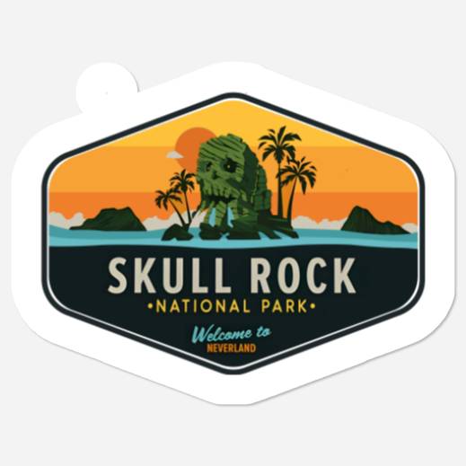 Skull Rock National Park Stickers, Disney Peter Pan Stickers