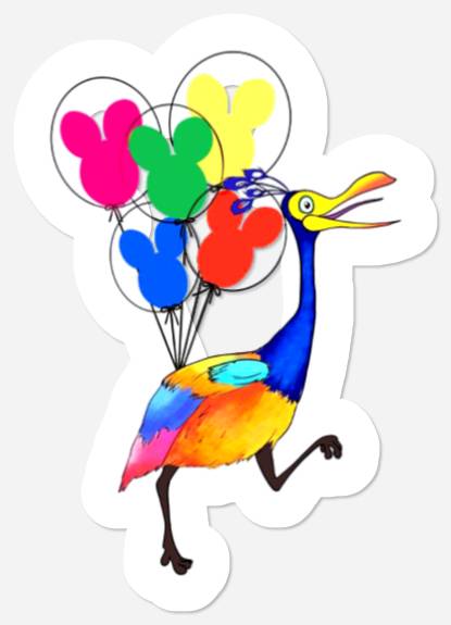 Disney Up Stickers, Kevin Up Stickers, Up Balloon Stickers, Disney Balloon Stickers