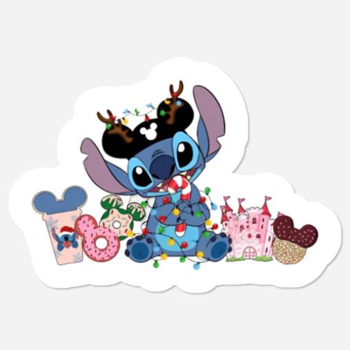 Disney Stitch Snacks Stickers, Kids Disneyworld Stickers, Lilo and Stitch, Disneyworld Family Stickers, Disneyland Stickers