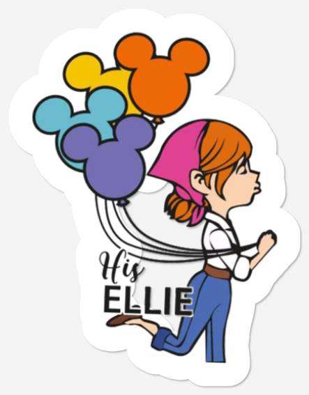 His Carl Her Ellie Stickers, Carl And Ellie Stickers, Up Couple Stickers, Disney Couple Gift Stickers, Disney Honeymoon Stickers, His and Hers, Mr And Mrs